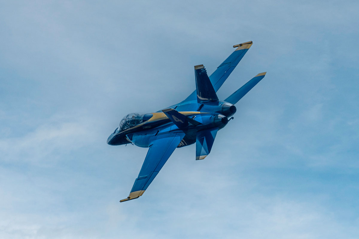 Close up of Navy Blue Angel