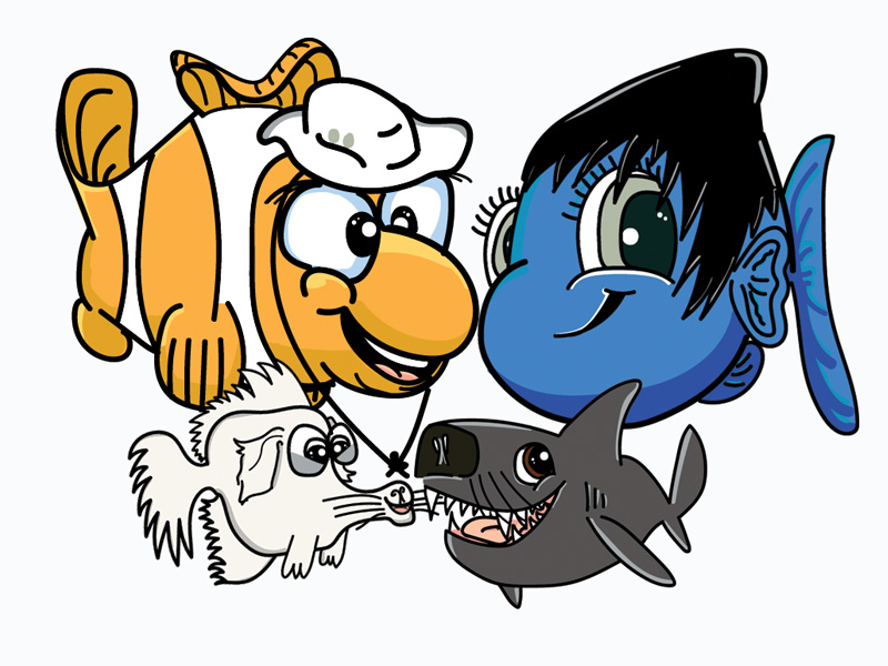 Drawing of our family as fish