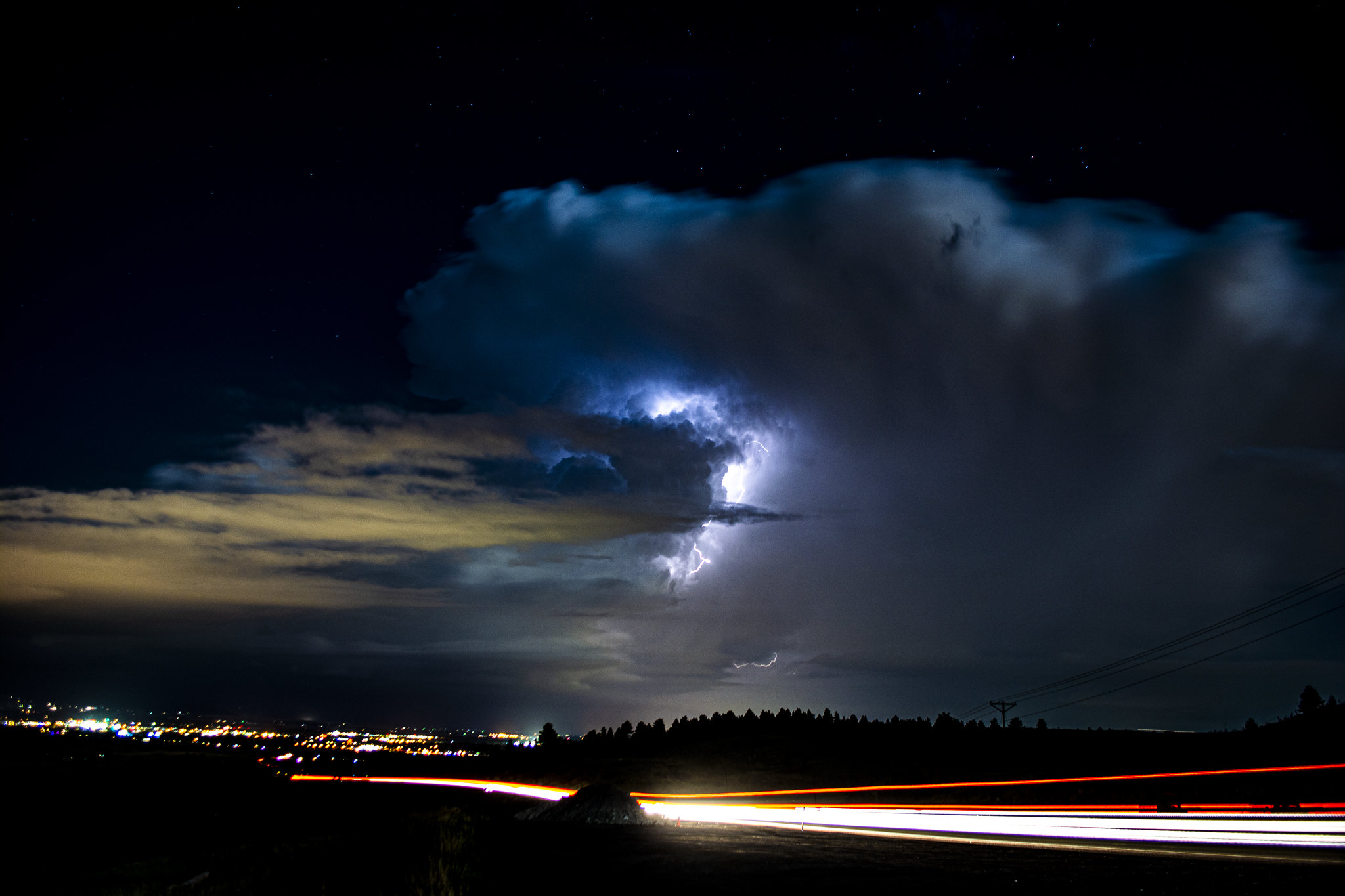 Lightning in the clouds